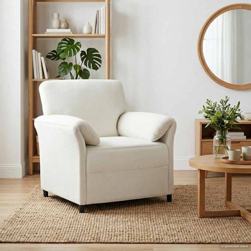 Диван с едно seating Кремаво 88 x 83 x 95 см Кадифе