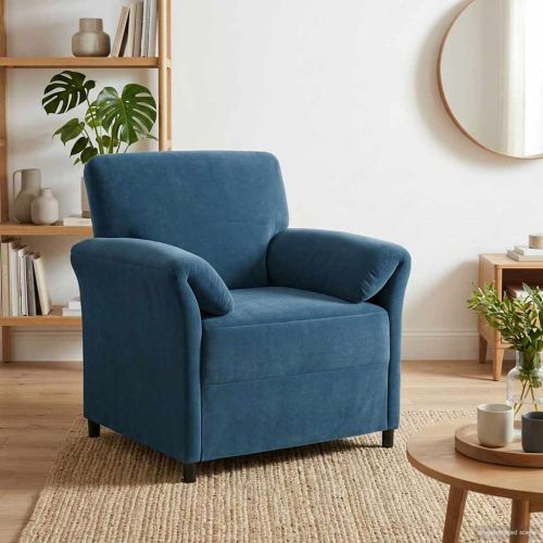 Диван с едно seating Синьо 88 x 83 x 95 см Кадифе