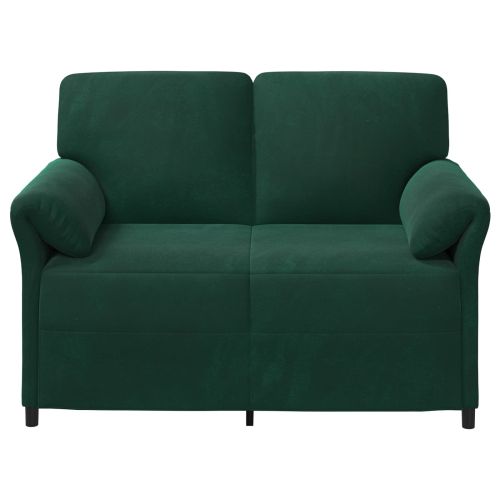 Двуместна софа Тъмнозелено 138 x 83 x 95 см Кадифе