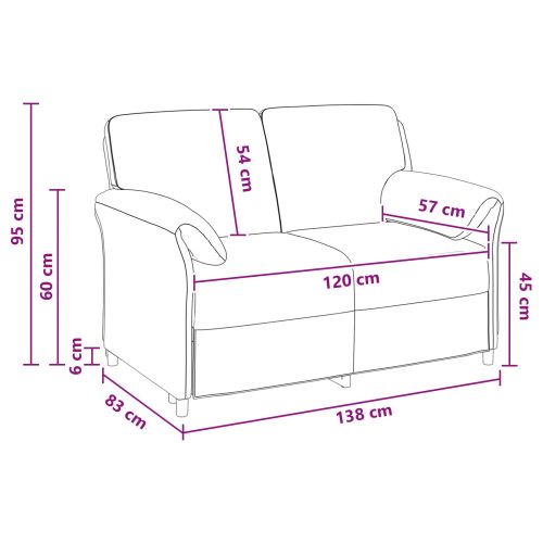 Двуместна софа Тъмнозелено 138 x 83 x 95 см Кадифе
