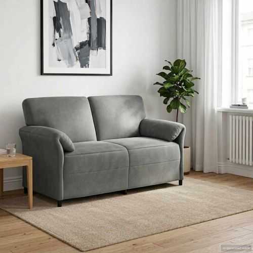 Двуместна софа Тъмносиво 158 x 83 x 95 см Кадифе