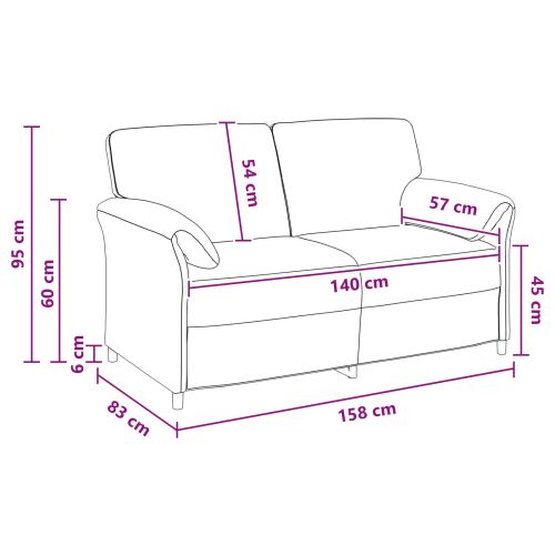 Двуместна софа Светло зелено 158 x 83 x 95 см Кадифе