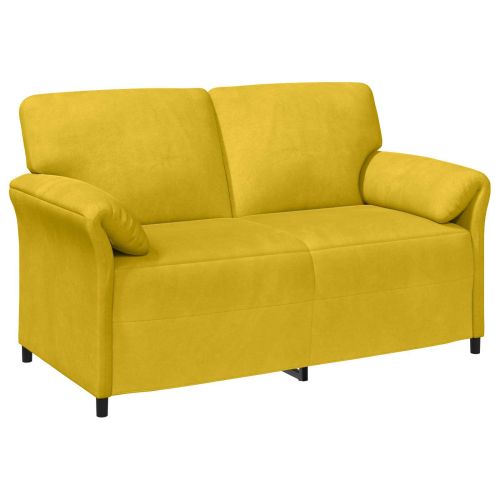 Двуместна софа Жълто 158 x 83 x 95 см Кадифе