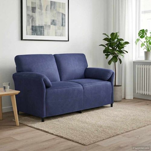 Двуместна софа Полицейско синьо 158 x 83 x 95 см Кадифе