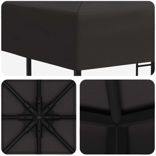 Шатра 3 x 3 m Антрацит Полиестер и стомана 190 gsm