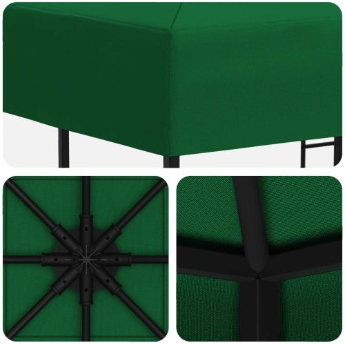 Шатра 3 x 3 m Зелено Полиестер и стомана 190 gsm