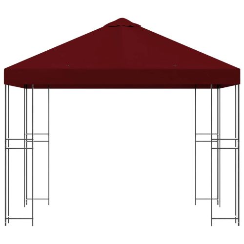 Шатра 3 x 3 m Бургундско червен Полиестер и стомана 190 gsm