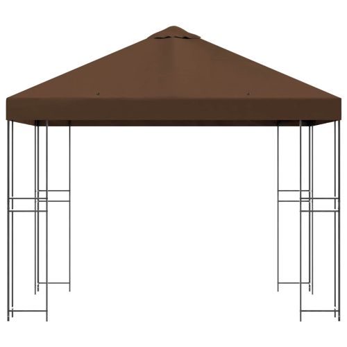 Шатра 3 x 3 m Кафяво Полиестер и стомана 190 gsm