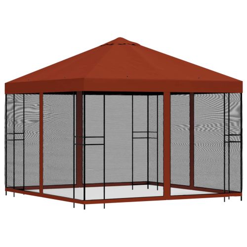Градинска беседка със стени 3 x 3 m Теракота