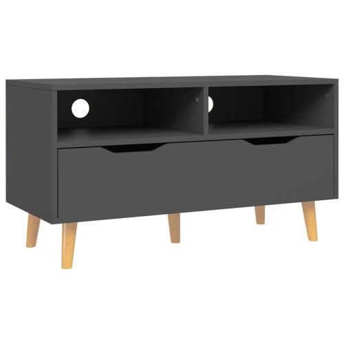 ТВ шкаф, сив, 90x40x48,5 см, инженерно дърво