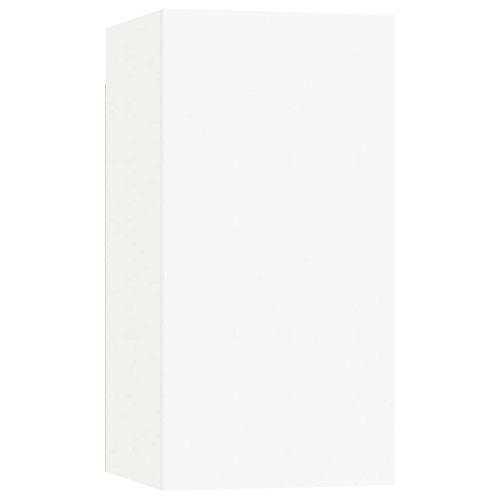 ТВ шкафове, 7 бр, бели, 30,5x30x60 см, инженерно дърво