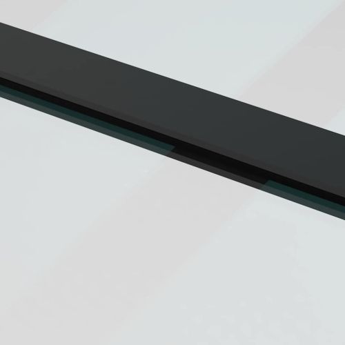 Плъзгаща се врата с механизъм черна 102x205 см ESG стъкло