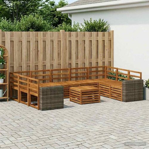 Комплекти дивани 10 pcs Натурално Солидно акациево дърво