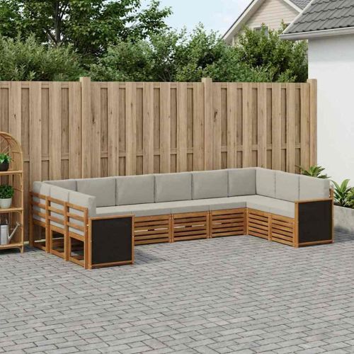 Комплект секционен диван 7 pcs Натурално и светлосиво
