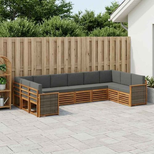 Комплект секционен диван 7 pcs Натурален и Антрацит