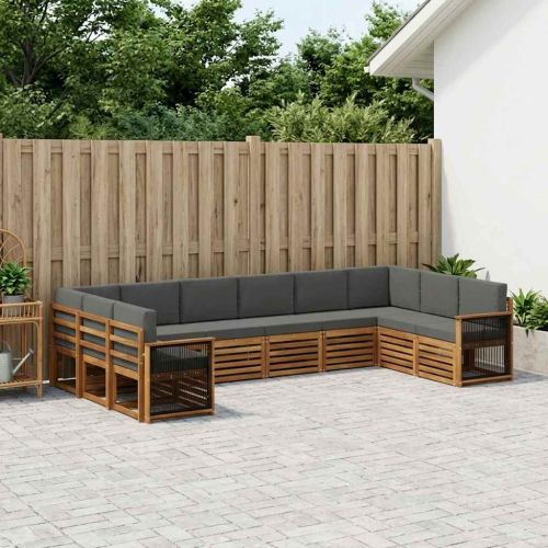 Комплект секционен диван 7 pcs Натурален и Антрацит