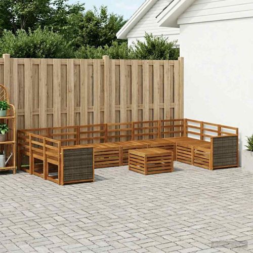 Комплект дивани за открито 8 pcs Натурално