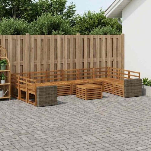 Комплект дивани за открито 11 pcs Натурално