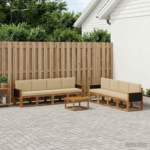 Комплект дивани за открито с възглавница 7 pcs Натурално
