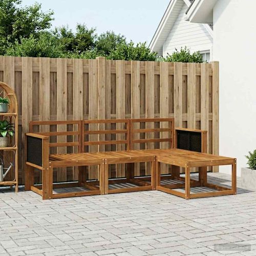 Комплект дивани за открито 4 pcs Натурално