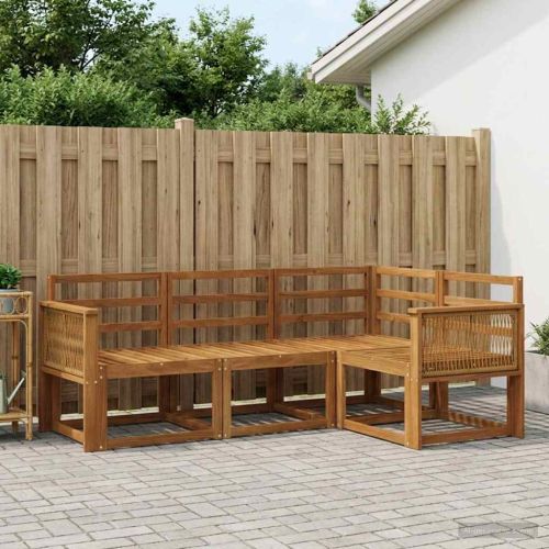 Комплект дивани за открито 4 pcs Натурално