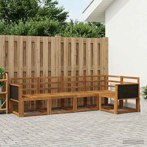 Комплект дивани за открито 5 pcs Натурално