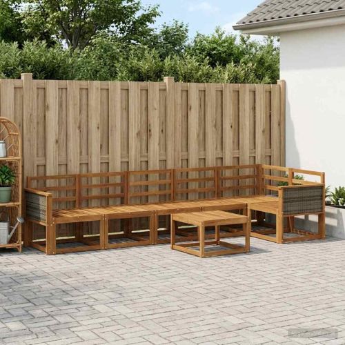 Комплект дивани за открито 7 pcs Натурално
