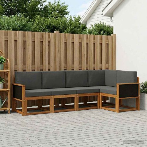 Комплект дивани за открито 7 pcs Натурален и Антрацит Полиестер