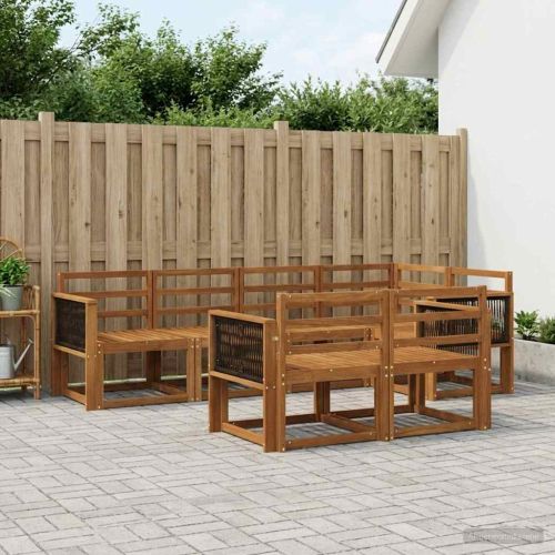 Комплект дивани за открито 7 pcs Натурално