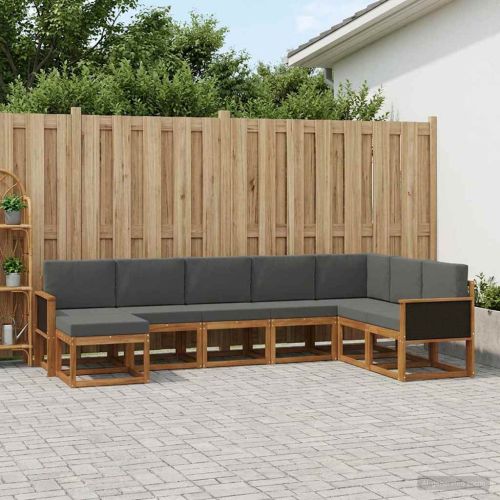 Комплект дивани за открито 8 pcs Натурален и Антрацит