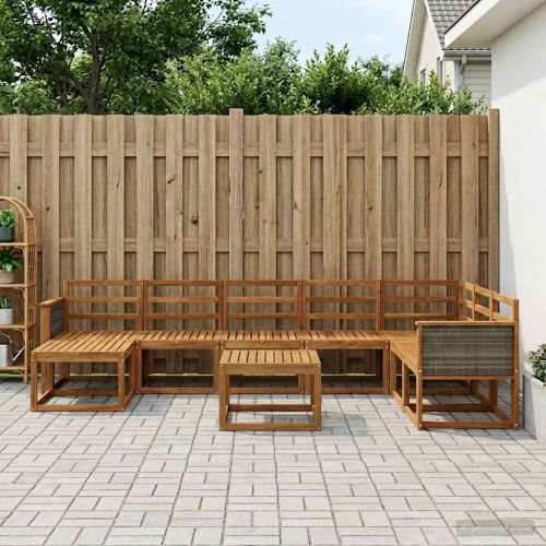 Комплект дивани за открито 8 pcs Натурално
