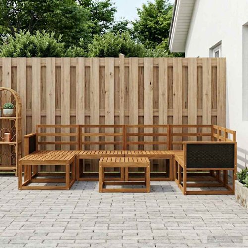 Комплект дивани за открито 9 pcs Натурално