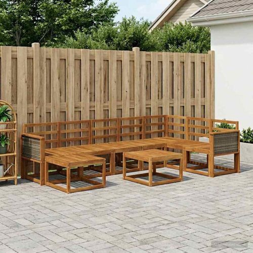 Комплект дивани за открито 9 pcs Натурално