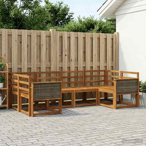 Комплект дивани за открито 6 pcs Натурално