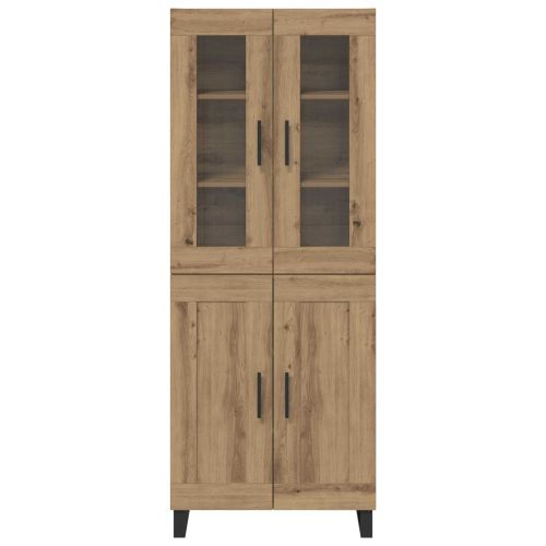 Висок шкаф 2 pcs Дъб Инженерно дърво
