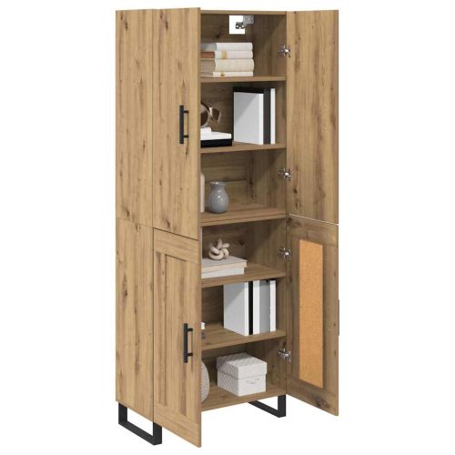 Висок шкаф 2 pcs Дъб 69,5 x 34 x 180 см