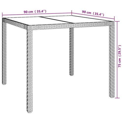 Градинска маса Черно 90 x 90 x 75 cm полиратан