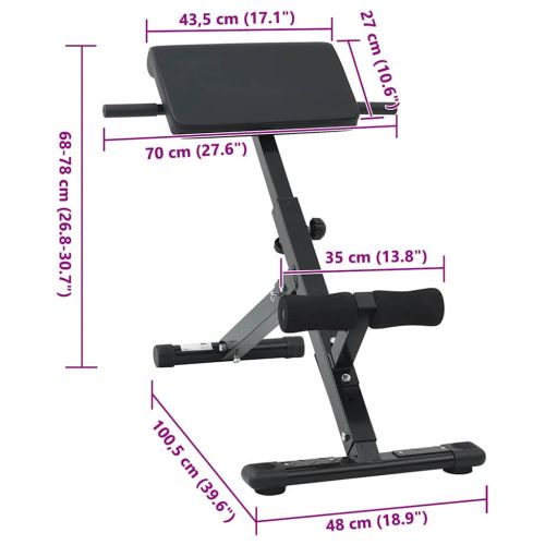 Хиперекстензия Черно 100,5 x 70 x 78 см