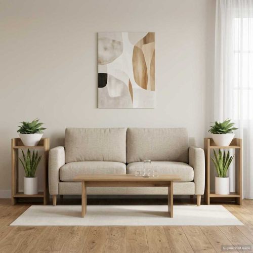 Стойка за растения с рафт 2 pcs Артизан Дъб 30 x 30 x 60 cm