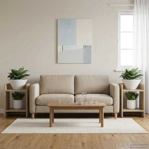 Стойка за растения с рафт 2 pcs Сонома дъб 30 x 30 x 40 cm