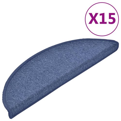 Изтривалки за стълби, 15 бр., 56x17x3 см, сини, полукръгли