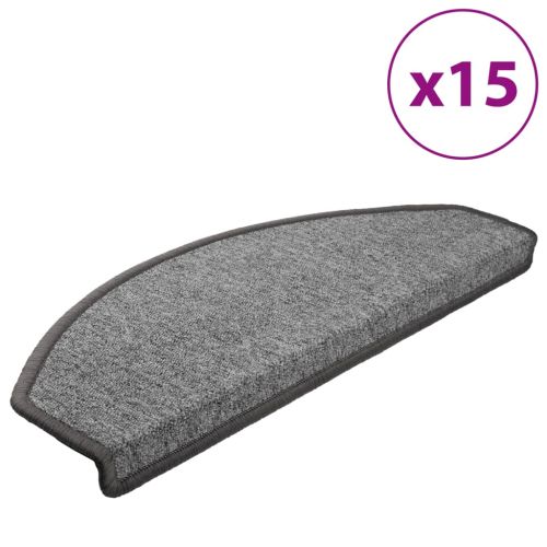 Изтривалки за стълби, 15 бр., 65x24x4 см, тъмносиви, полукръгли, големи