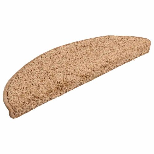 Изтривалки за стълби, 15 бр., 56x17x3 см, бежови, полукръгли