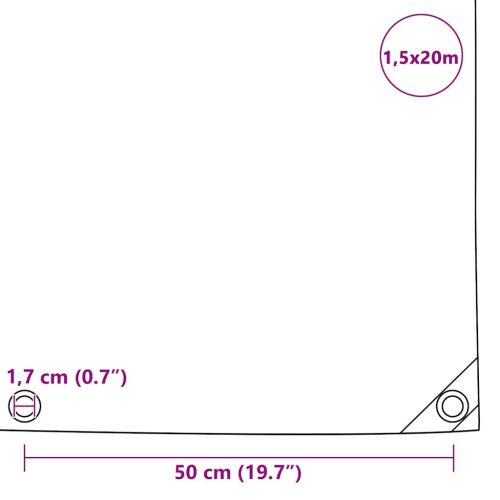 Брезентово платнище, 650 гр/м², 1,5x20 м, сиво