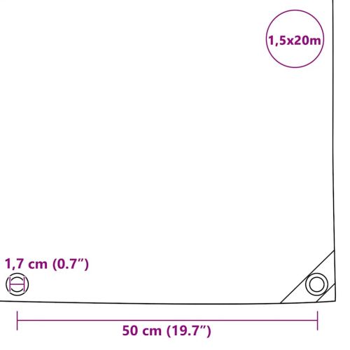 Брезентово платнище, 650 гр/м², 1,5x20 м, бяло
