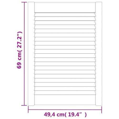 Врати за шкафове с решетен дизайн 2 бр бял 69x49,4 см бор масив