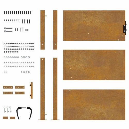 Градинска порта 100x125 см, кортенова стомана