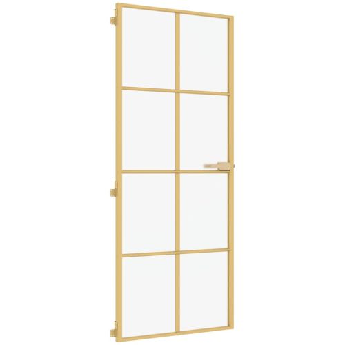 Интериорна врата златиста 83x201,5 см закалено стъкло, алуминий