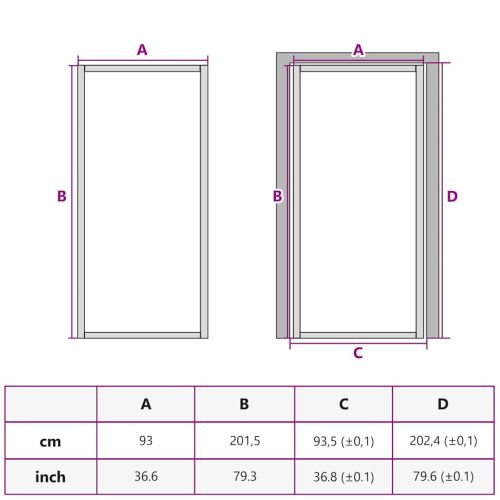 Интериорна врата златиста 93x201,5 см закалено стъкло алуминий