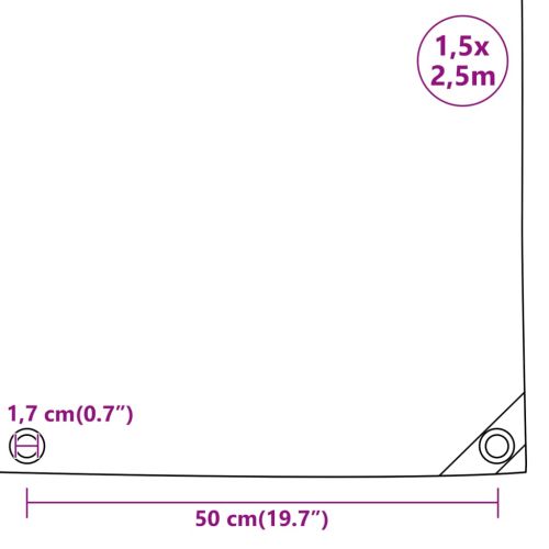 Брезент сив 1,5x2,5 м 650 г/м²